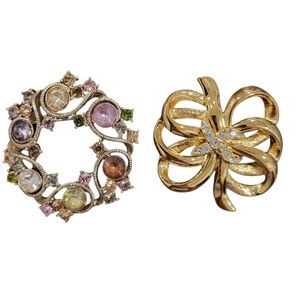 Pair of Vintage Monet Brooches